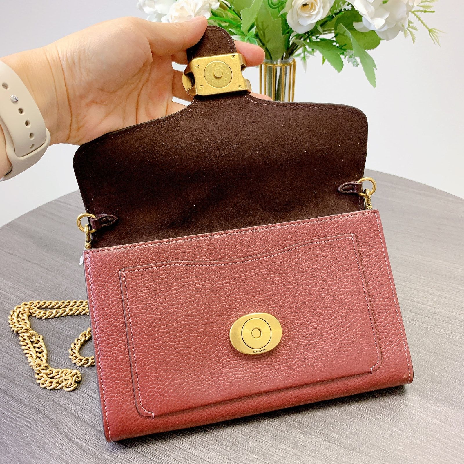 Coach Coach 4792 Tabby Chain Clutch In B4/WINE Size ONE SIZE - 4 Thumbnail
