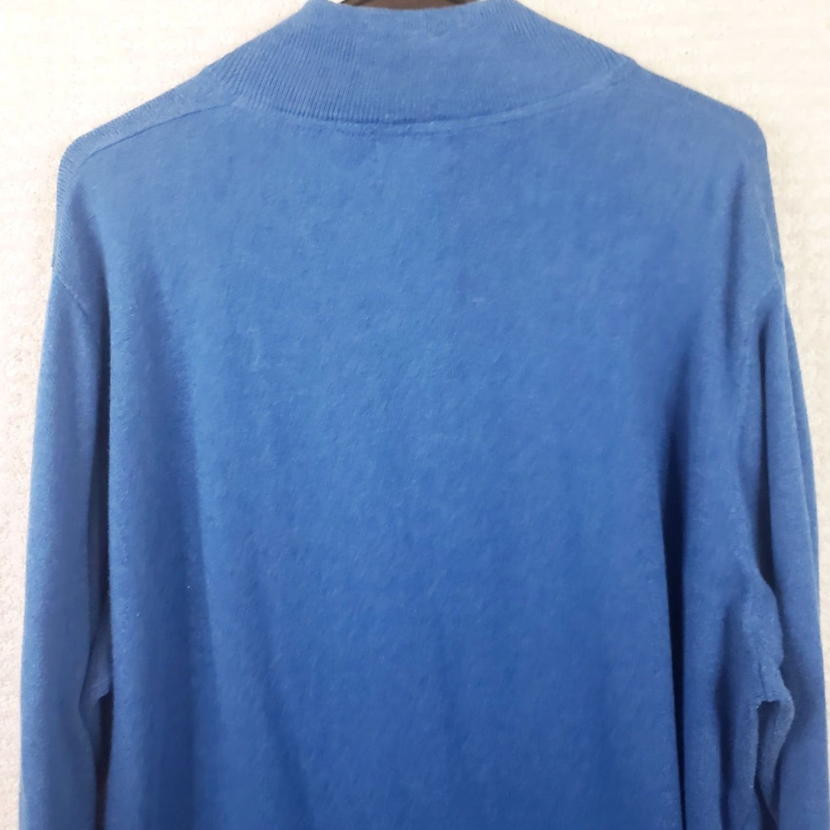 Vintage L.L.Bean Sweater Men's 1/4 Zip Mock Neck Size L Blue Cotton Cashmere Regular Fit Long Sleeve Size US L / EU 52-54 / 3 - 6 Thumbnail