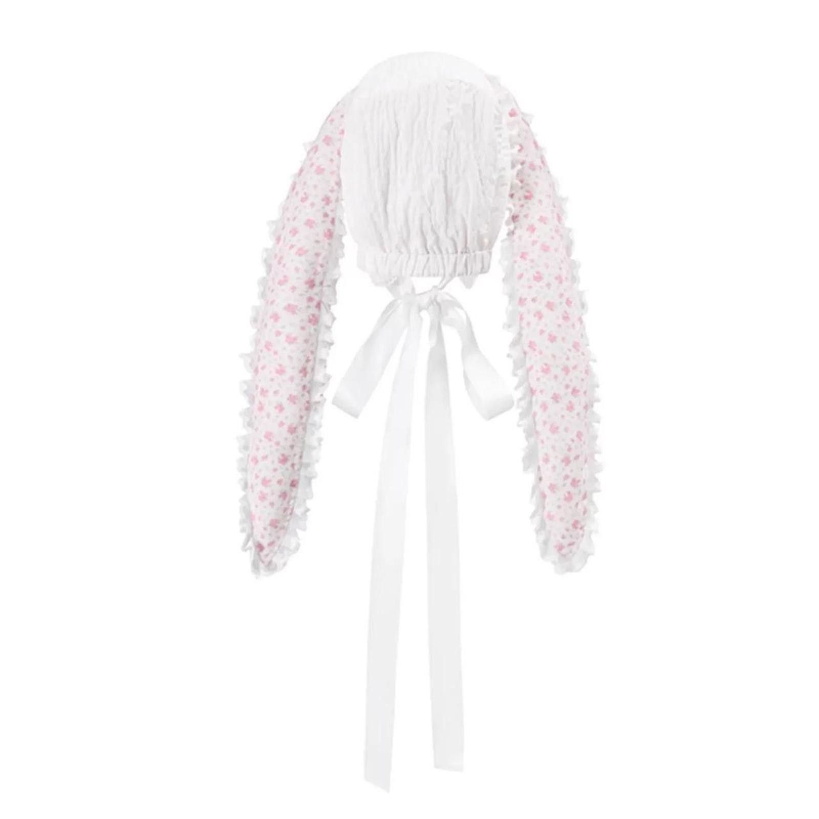 Japanese Brand Pastel pink and white bunny ear ethereal decorative hats Size ONE SIZE - 8 Thumbnail