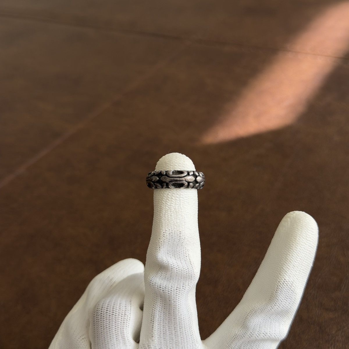 A&G Rock 925 Sterling Silver Fleur De Lis Engraved Band Ring Size ONE SIZE - 7 Thumbnail