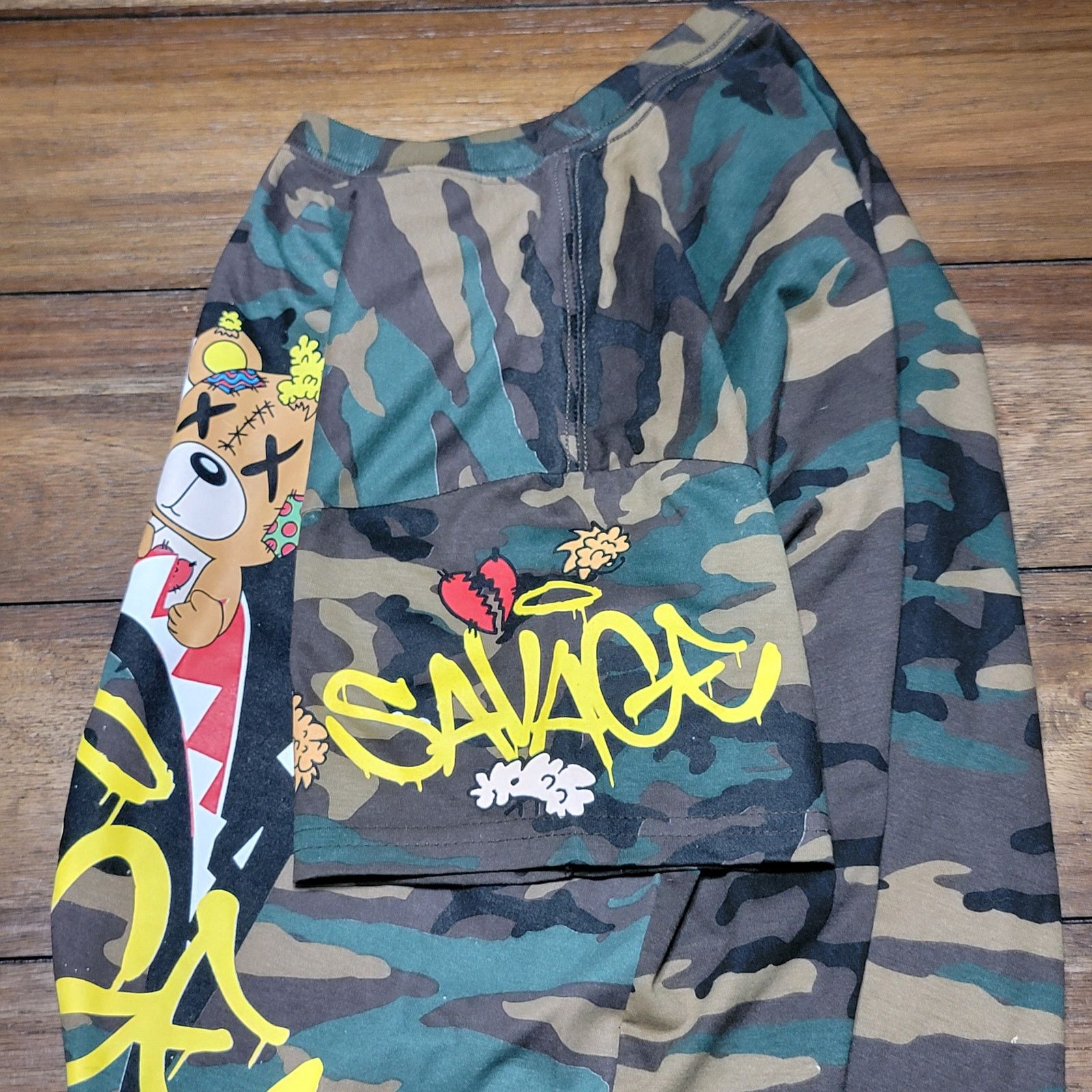 Fresh Laundry Fresh Laundry Unisex Tee "Savage" Bear Shark Mouth - Large Size US L / EU 52-54 / 3 - 3 Thumbnail