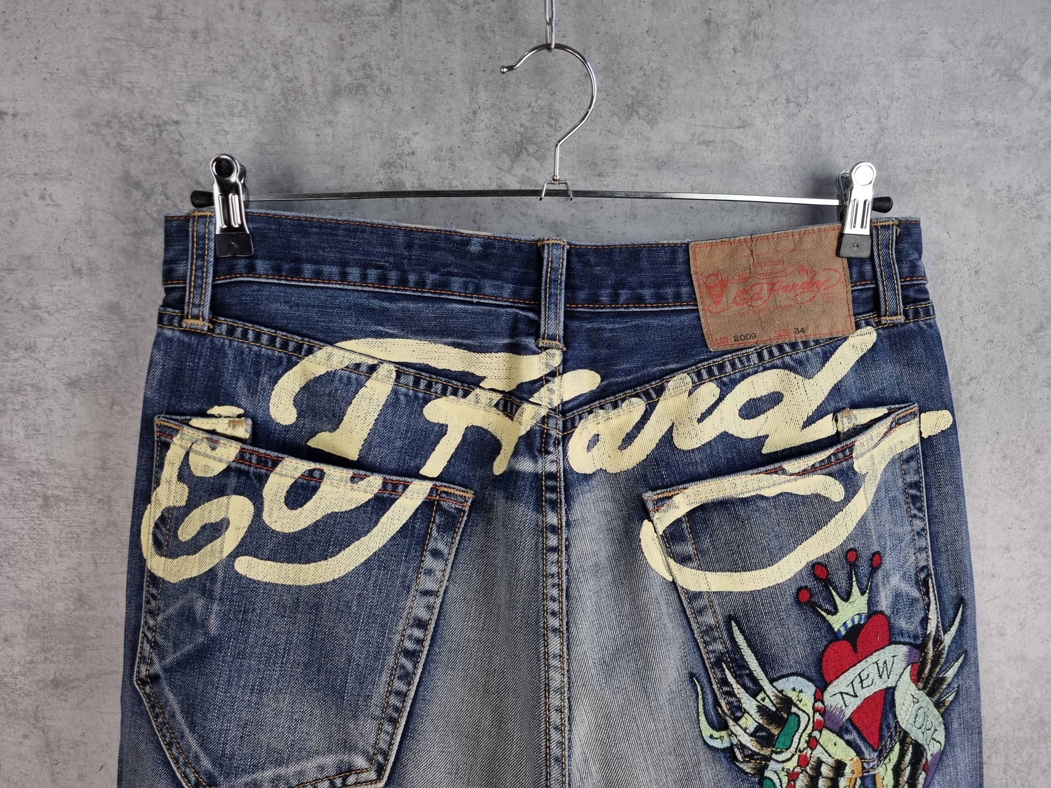 Christian Audigier Ed Hardy by Christian Audigier Embroidered Denim Jeans Size US 34 / EU 50 - 3 Thumbnail