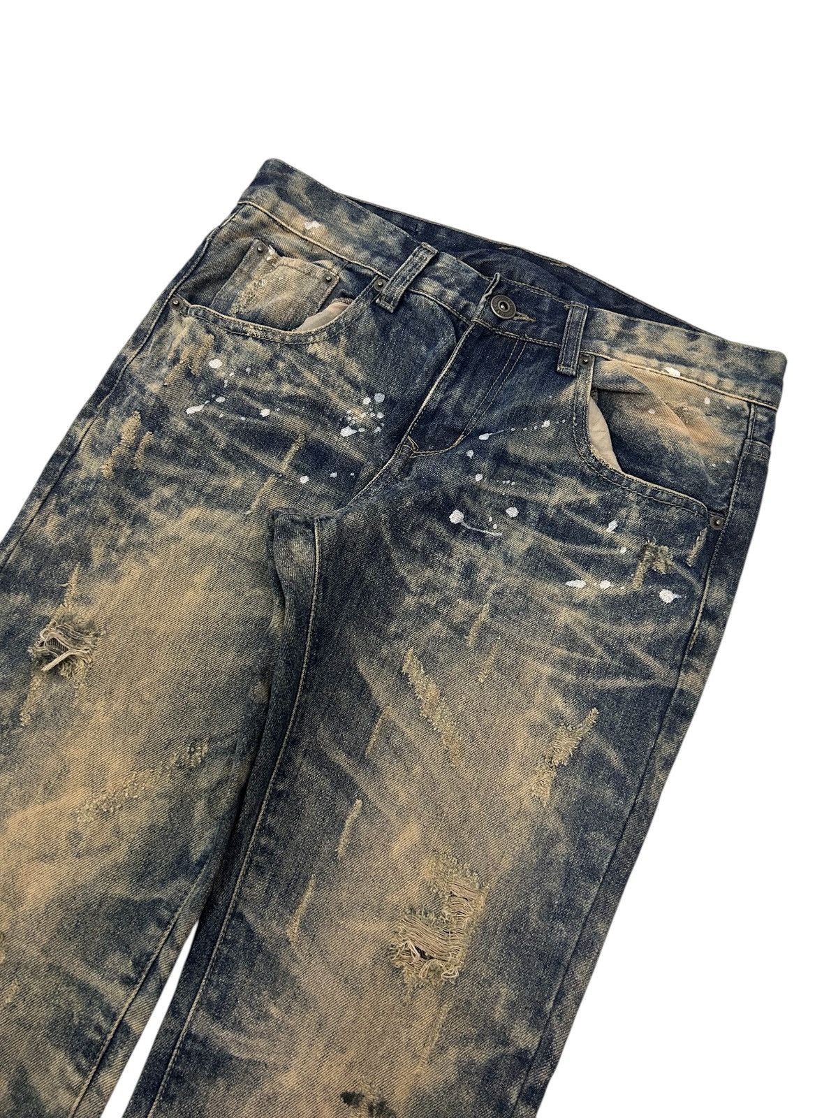 Japanese Brand × Vintage ED VIRGIL Paints Trashed Distressed Jeans Size US 32 / EU 48 - 3 Thumbnail