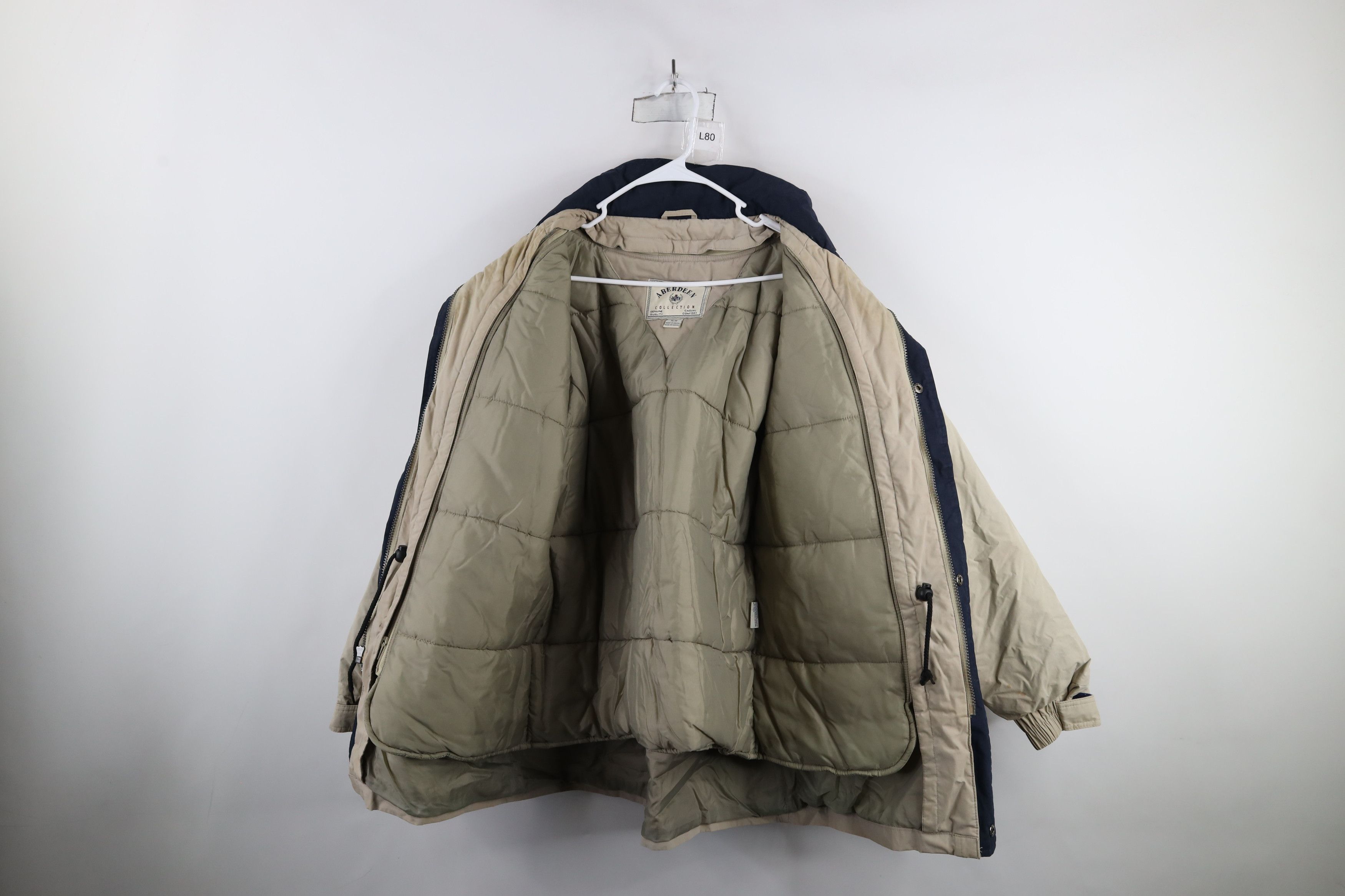 Vintage Vintage 90s Streetwear Full Zip Puffer Jacket Coat Beige Size US M / EU 48-50 / 2 - 12 Thumbnail