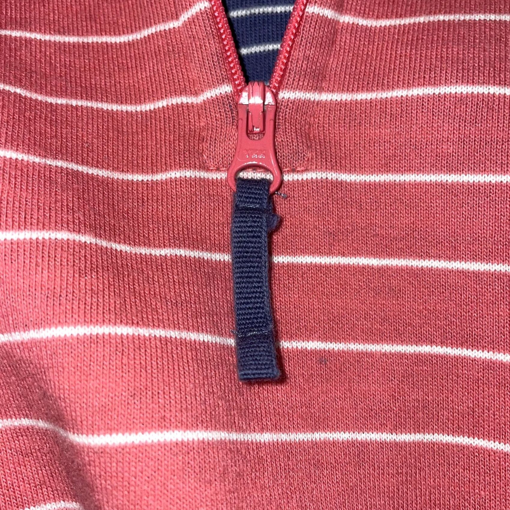 Vineyard Vines Vineyard Vines Womens 1/4 Zip Pullover Sweatshirt Pink White Stripe Small Size S / US 4 / IT 40 - 6 Thumbnail