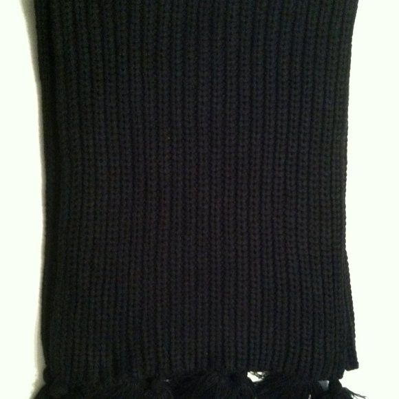 J.Crew J.CREW WOMEN'S NEW BLACK 100%ACRYLIC SCARF 13 1/4" X 81 3/4" Size ONE SIZE - 3 Thumbnail