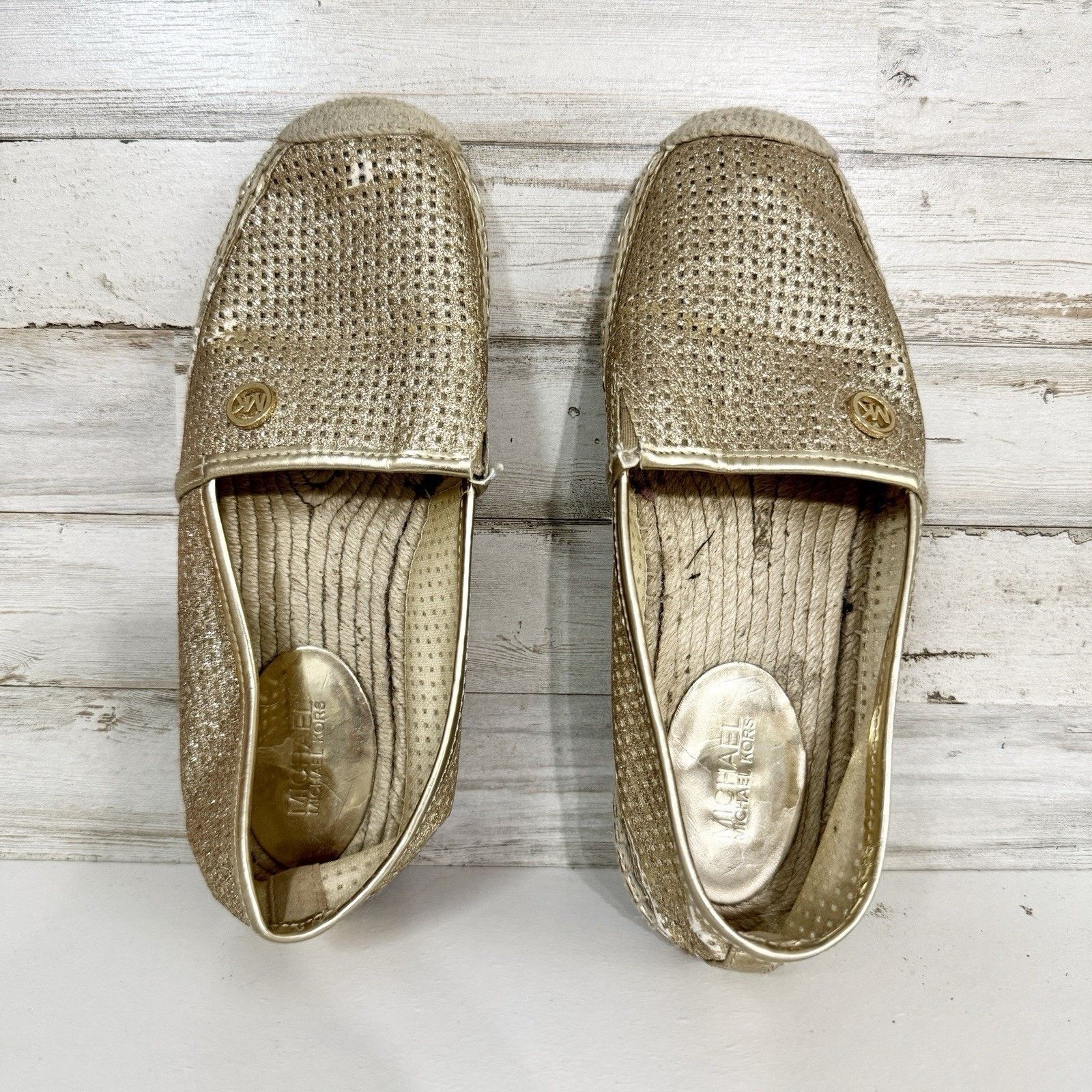 Michael Kors Michael Kors Shoes 5M Metallic Gold Embellished Espadrilles Size US 5 / IT 35 - 2 Thumbnail