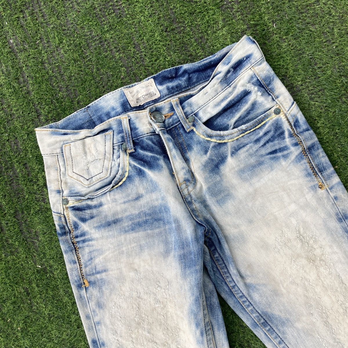 If Six Was Nine × Japanese Brand HOTCHKISS DENIM FLARED DISTRESSED JEANS Size US 28 / EU 44 - 3 Thumbnail