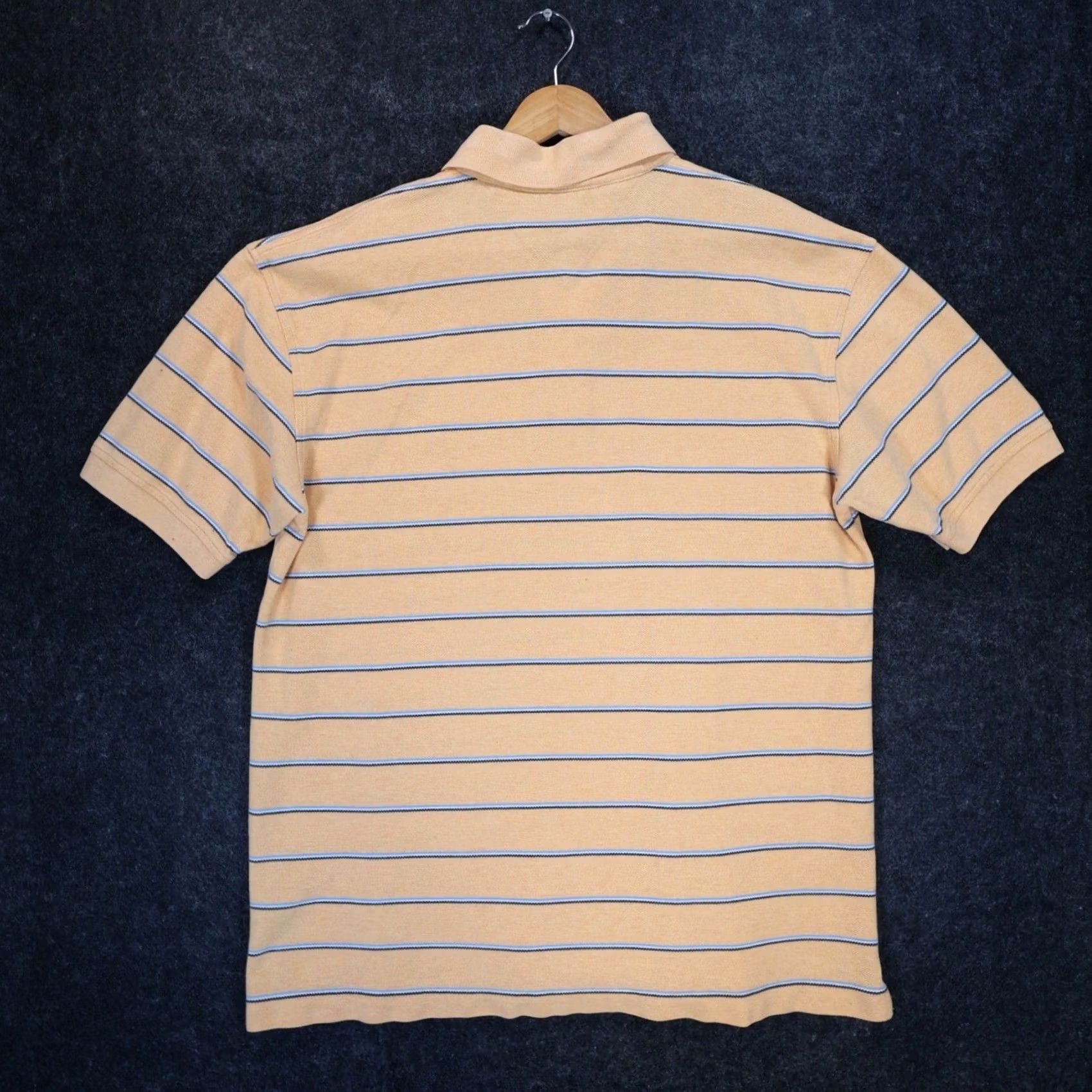 Tommy Hilfiger Tommy Hilfiger Polo Shirt Mens Large Orange Striped Pique Short Sleeve Button Collar Embroidered Logo Classic Fit Mens Size US L / EU 52-54 / 3 - 2 Thumbnail
