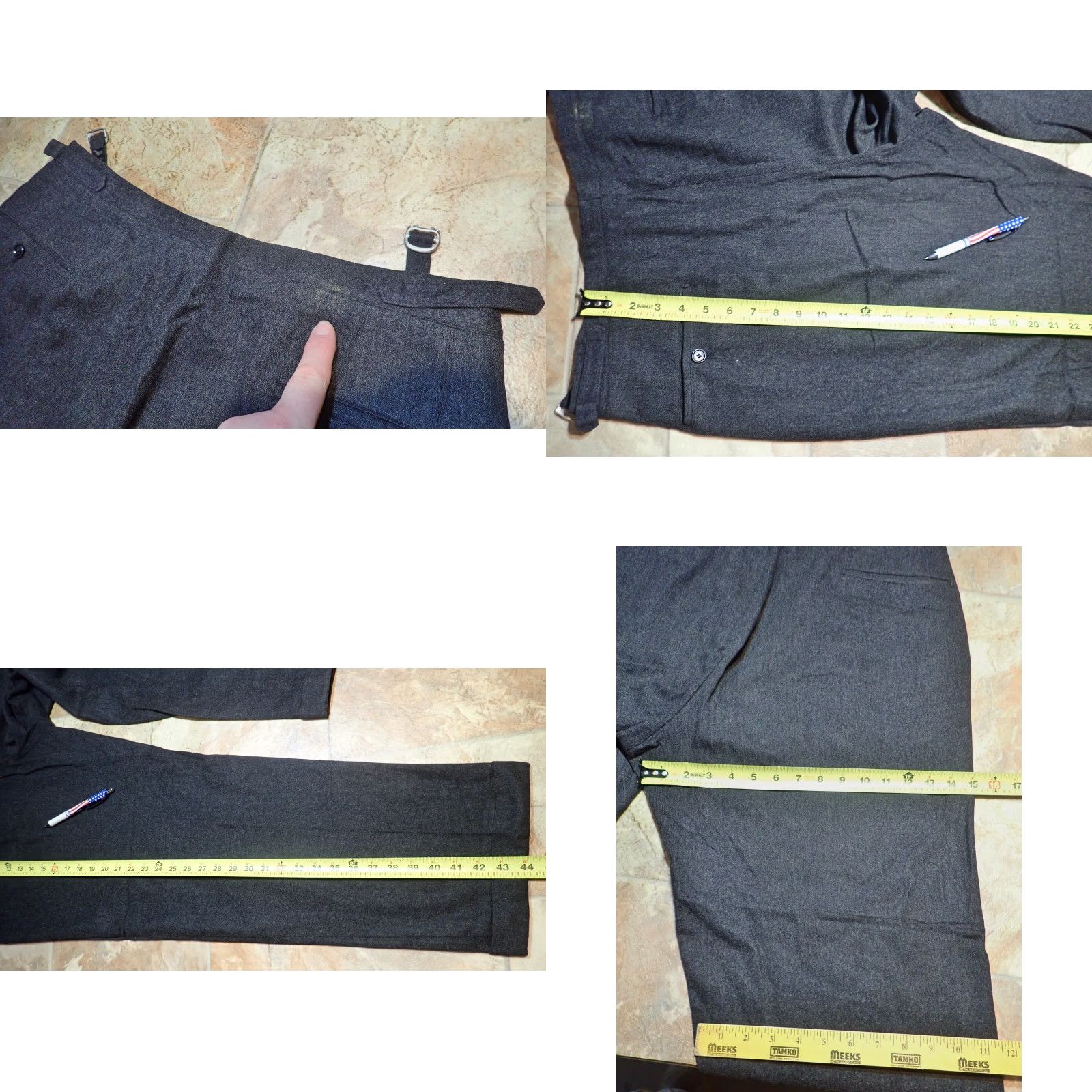Vintage VINTAGE Rockabilly Black Wool Pleated Pants Pants 36x29 Dress Pants Men 1950s 60s Cuffed Leg Inseam 29 Size 36 Size US 36 / EU 52 - 8 Thumbnail