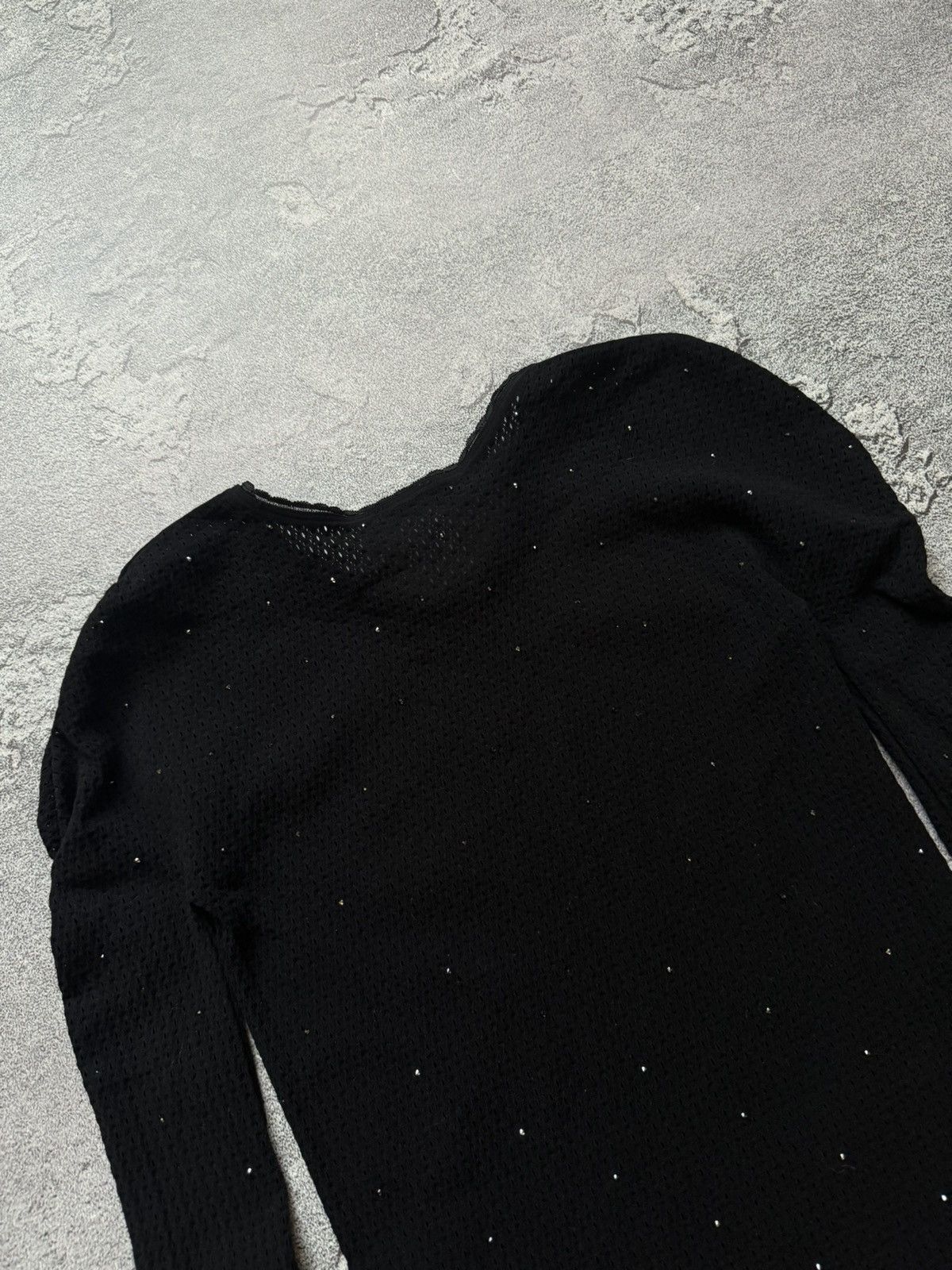 Designer × Wolford Wolford L mini mesh dress black long sleeve rhinestones Size L / US 10 / IT 46 - 12 Thumbnail
