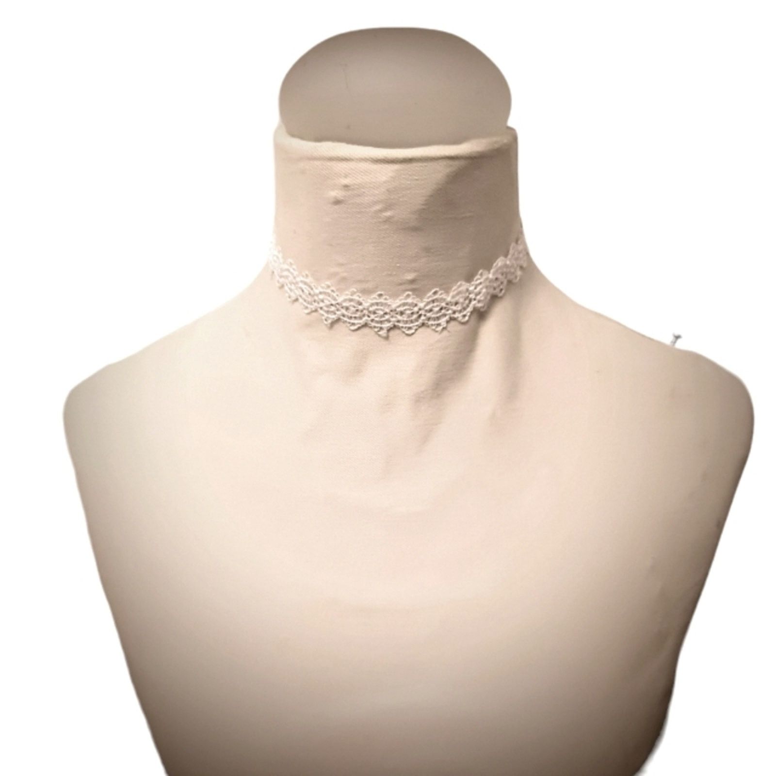 Other Eyelet Lace Choker Necklace WHITE Wedding Bridal Romantic Size ONE SIZE - 7 Thumbnail