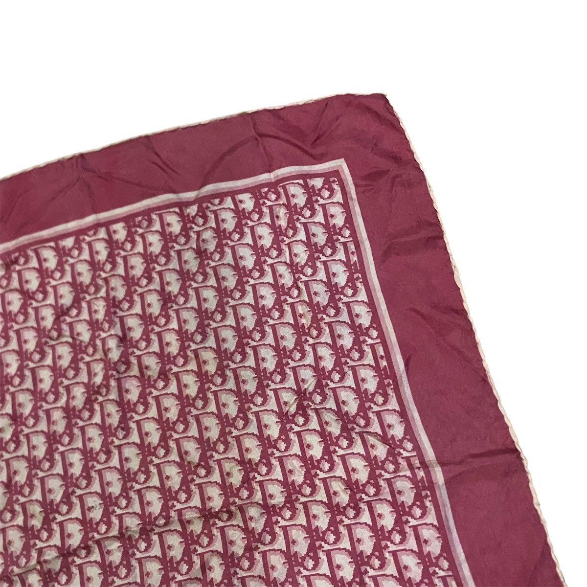 Christian Dior Monsieur Christian Dior Scarf Monogram in Red Burgundy Silk Size ONE SIZE - 6 Thumbnail