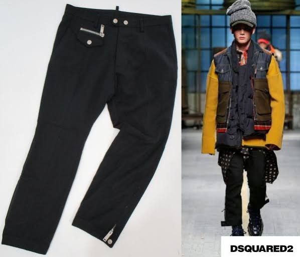 image of Dsquared2 Wool Trousers 17Aw Collection Runway Piece in Black, Men's (Size 32)