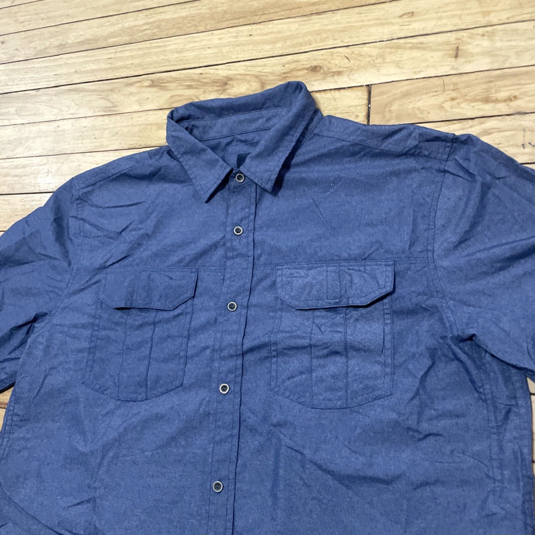 Prana PRANA Hiking Shirt Men L Blue Roll Sleeve Outdoor Hike Active Performance Men Size US L / EU 52-54 / 3 - 6 Thumbnail