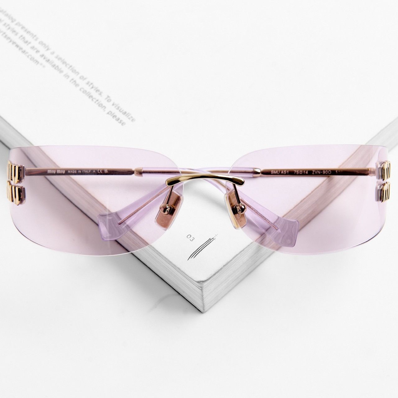 Miu Miu MIU MIU 0MU A51S ZVN90O SUNGLASSES Size ONE SIZE - 6 Thumbnail