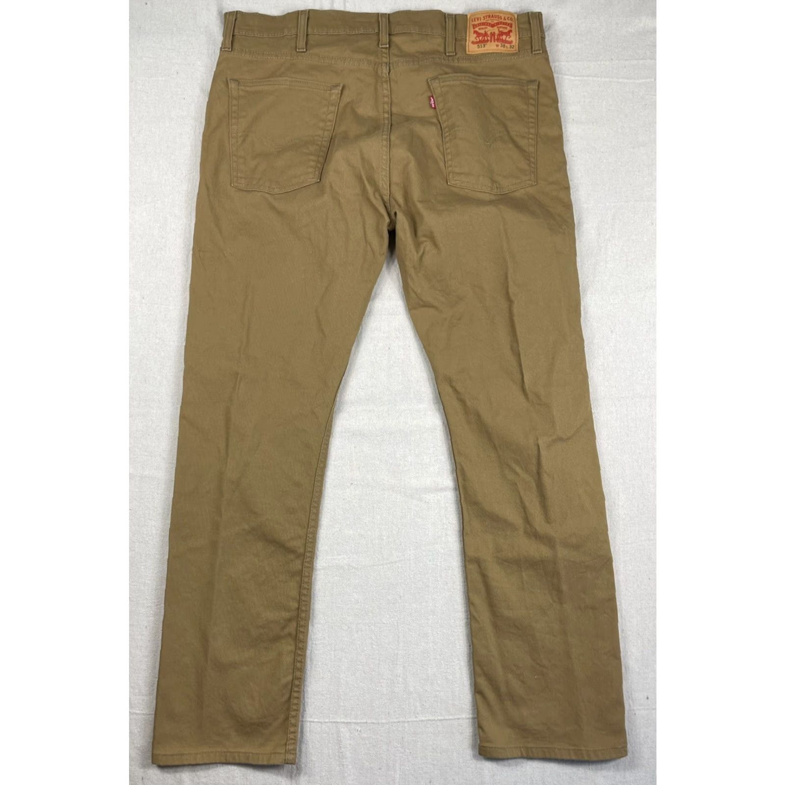 Levi's Levi's 513 Jeans 38x32 Brown Khaki Canvas Denim Straight 5-Pocket Mens Regular Vintage? No. (But must avoid N/A) 90s Classic USA Levi's 500 Series Size US 38 / EU 54 - 2 Thumbnail