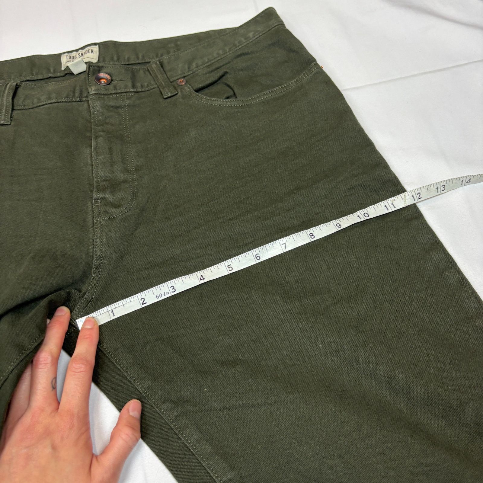 Todd Snyder Todd Snyder Slim 5-Pocket Chino Green Men's 33x27.5 Size US 33 - 8 Thumbnail