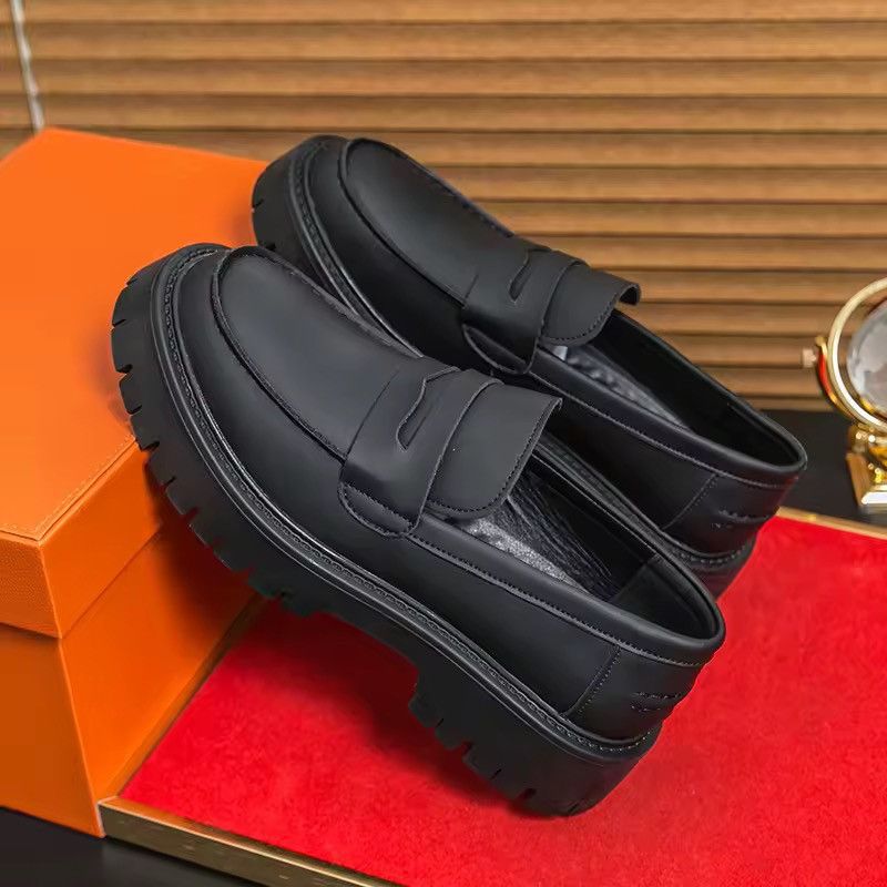 Other Casual PU Leather Solid Formal Black Boots Loafers Size US 12 / EU 45 - 4 Thumbnail
