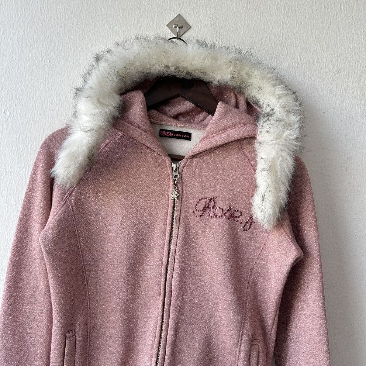 Japanese Brand Y2k Rose Zipper Hoodie Fur Size XS / US 0-2 / IT 36-38 - 5 Thumbnail