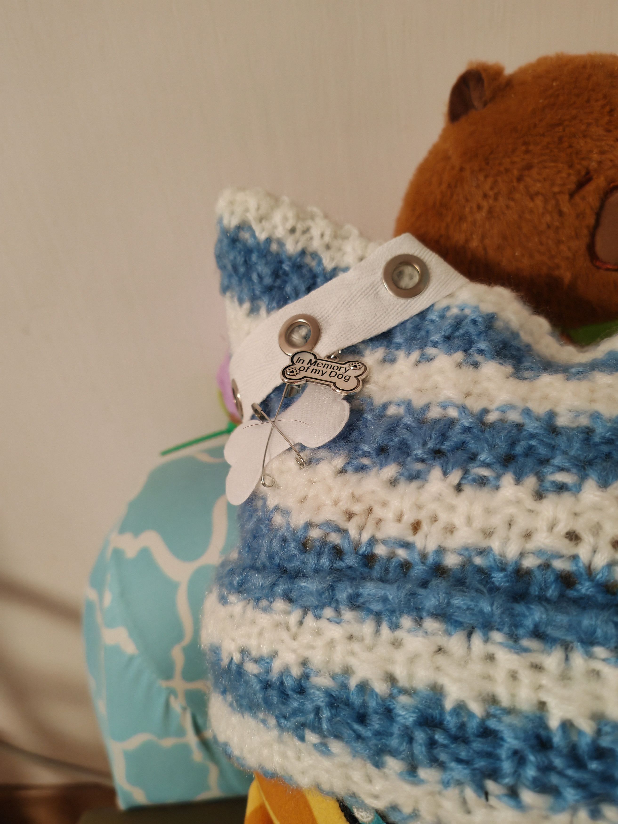Japanese Brand blue stripe beanie Size ONE SIZE - 3 Thumbnail