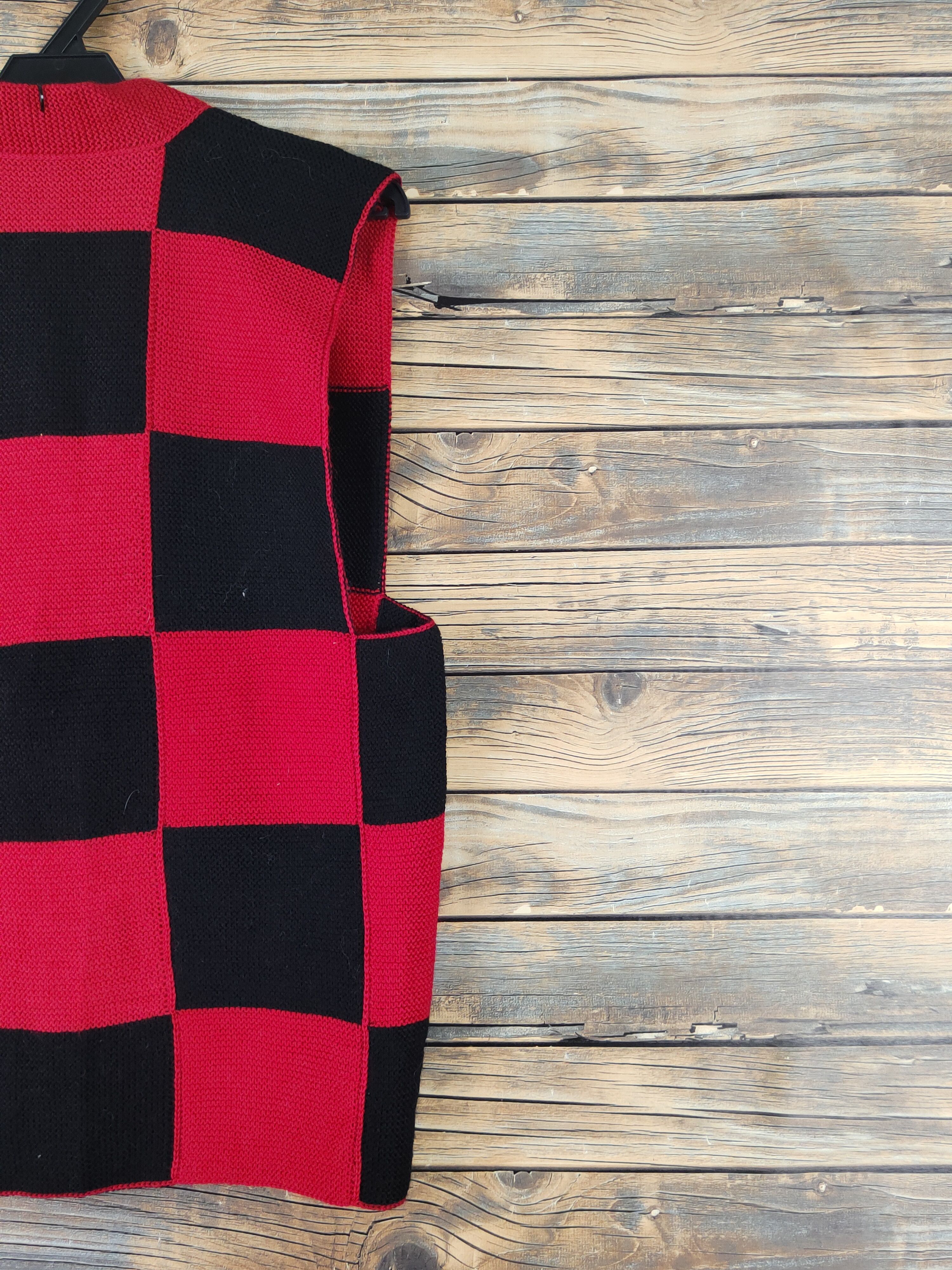 Homespun Knitwear Japan vintage checkered Red Black Knitwear Vests #W1647 Size S / US 4 / IT 40 - 9 Thumbnail