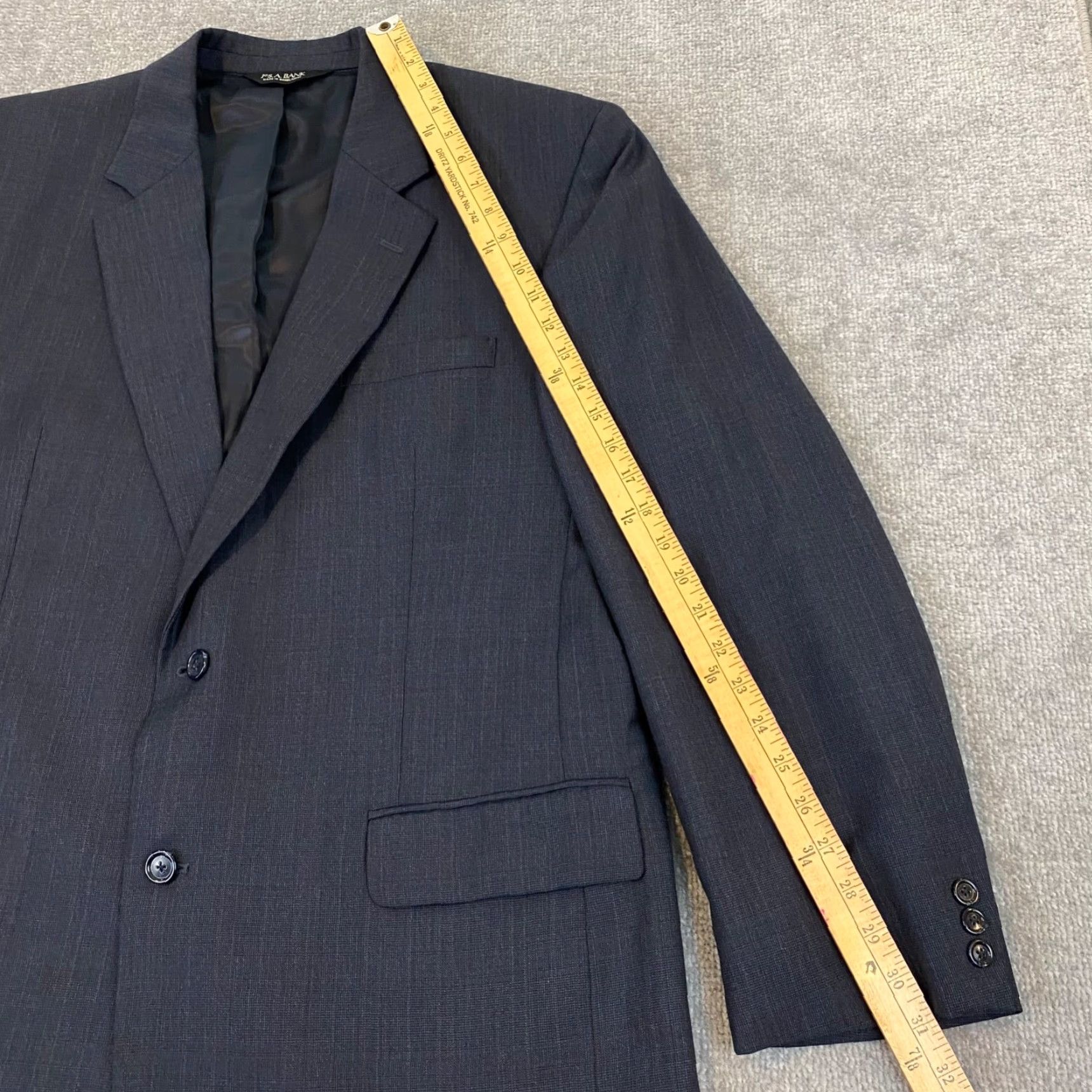 Jos. A. Bank Jos A Bank Blazer 46 L Blue 100% Wool Sports Coat Suit Notch Lapel Career Jacket Mens Size 46R - 6 Thumbnail