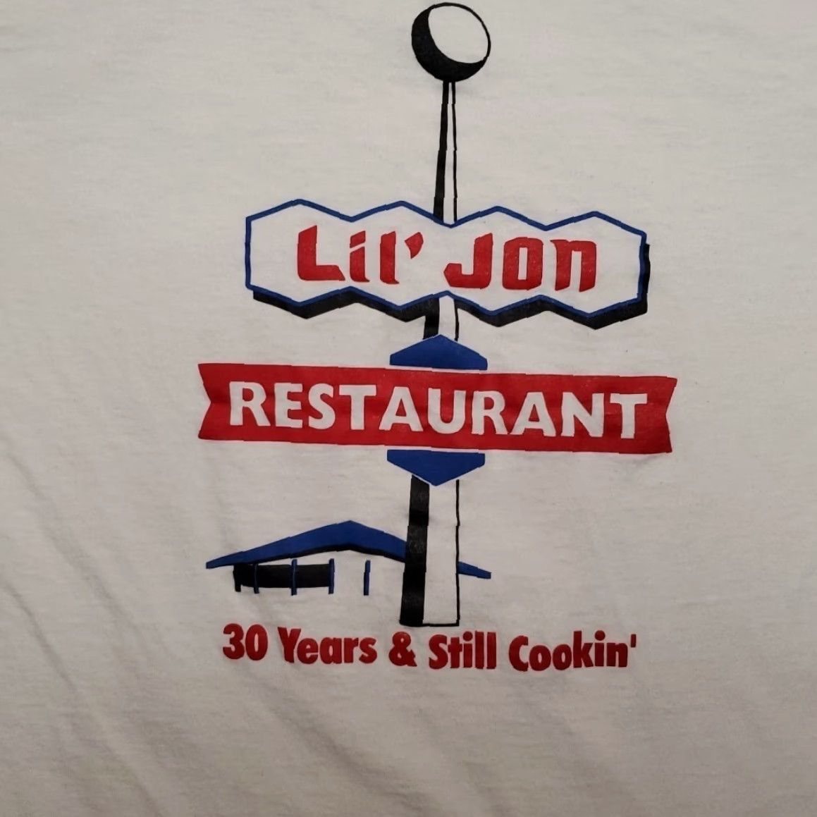 Vintage VINTAGE Lil' Jon Restaurant T-Shirt Power Pro Oneita White 30 Years Mens L USA Size US L / EU 52-54 / 3 - 5 Thumbnail