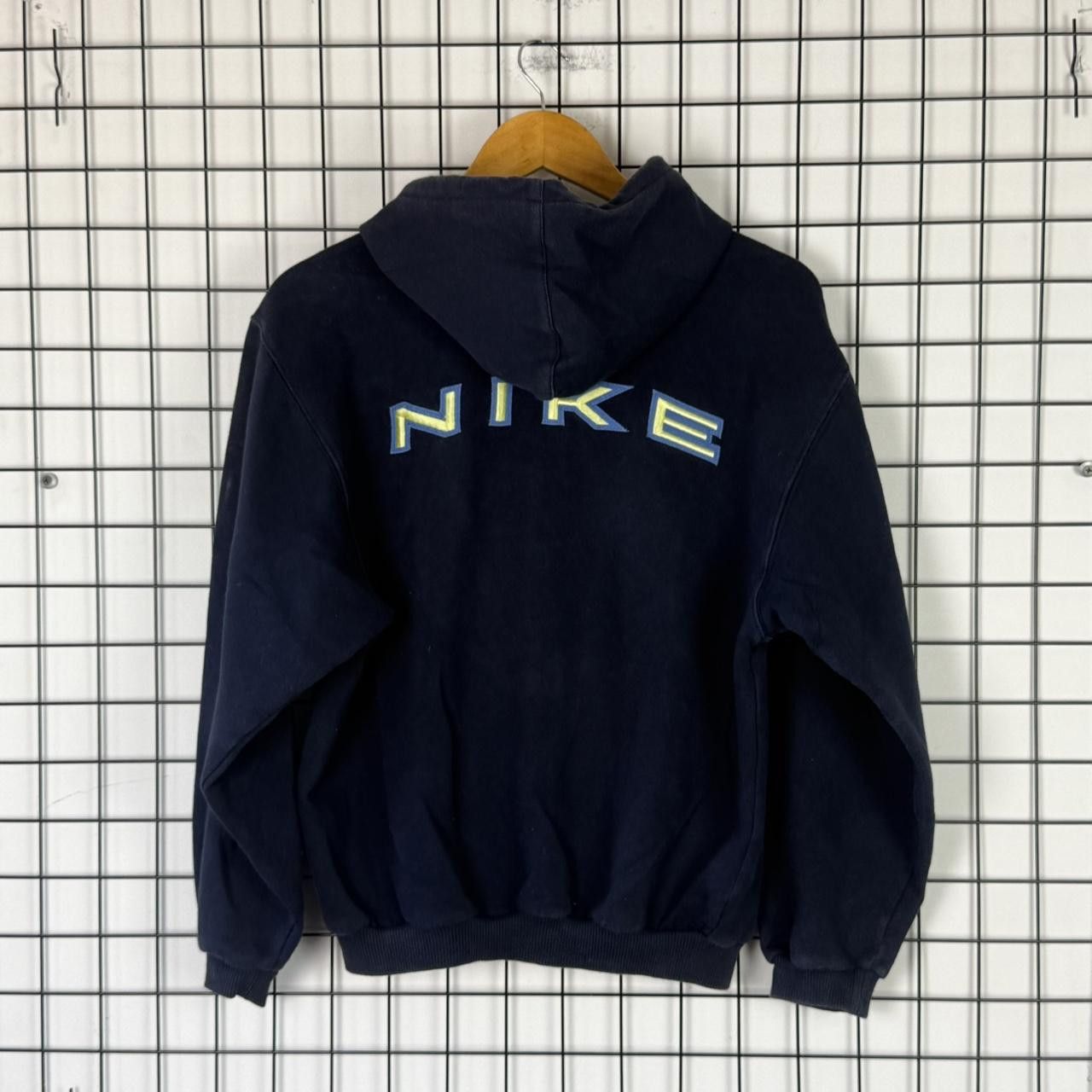 Nike Nike Vintage 90s Spellout Hoodie Navy Retro Size US S / EU 44-46 / 1 - 1 Thumbnail