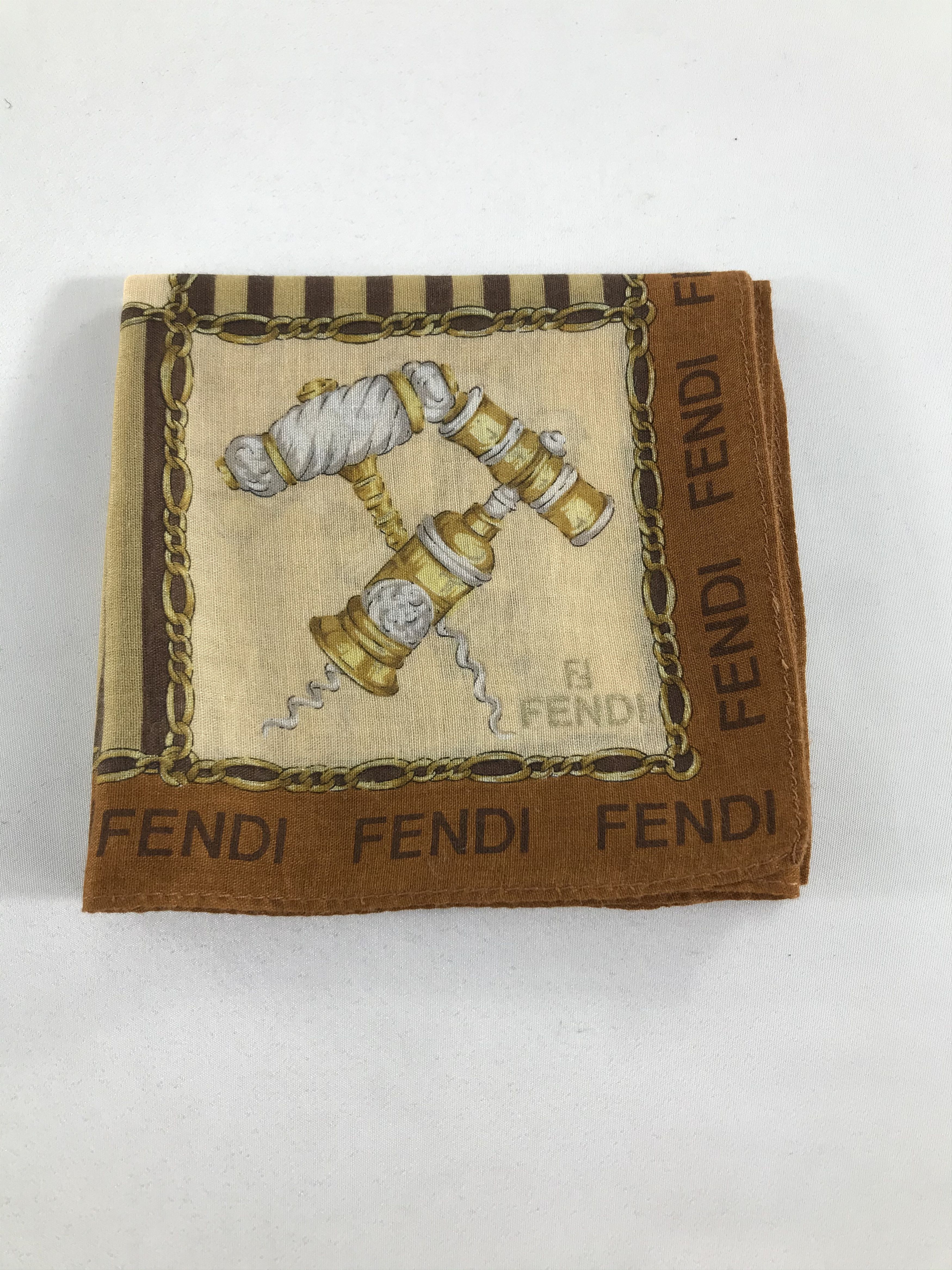 Vintage FeNdI Corkscrew Handkerchief Neckerchief Bandana H01 Size ONE SIZE - 4 Thumbnail