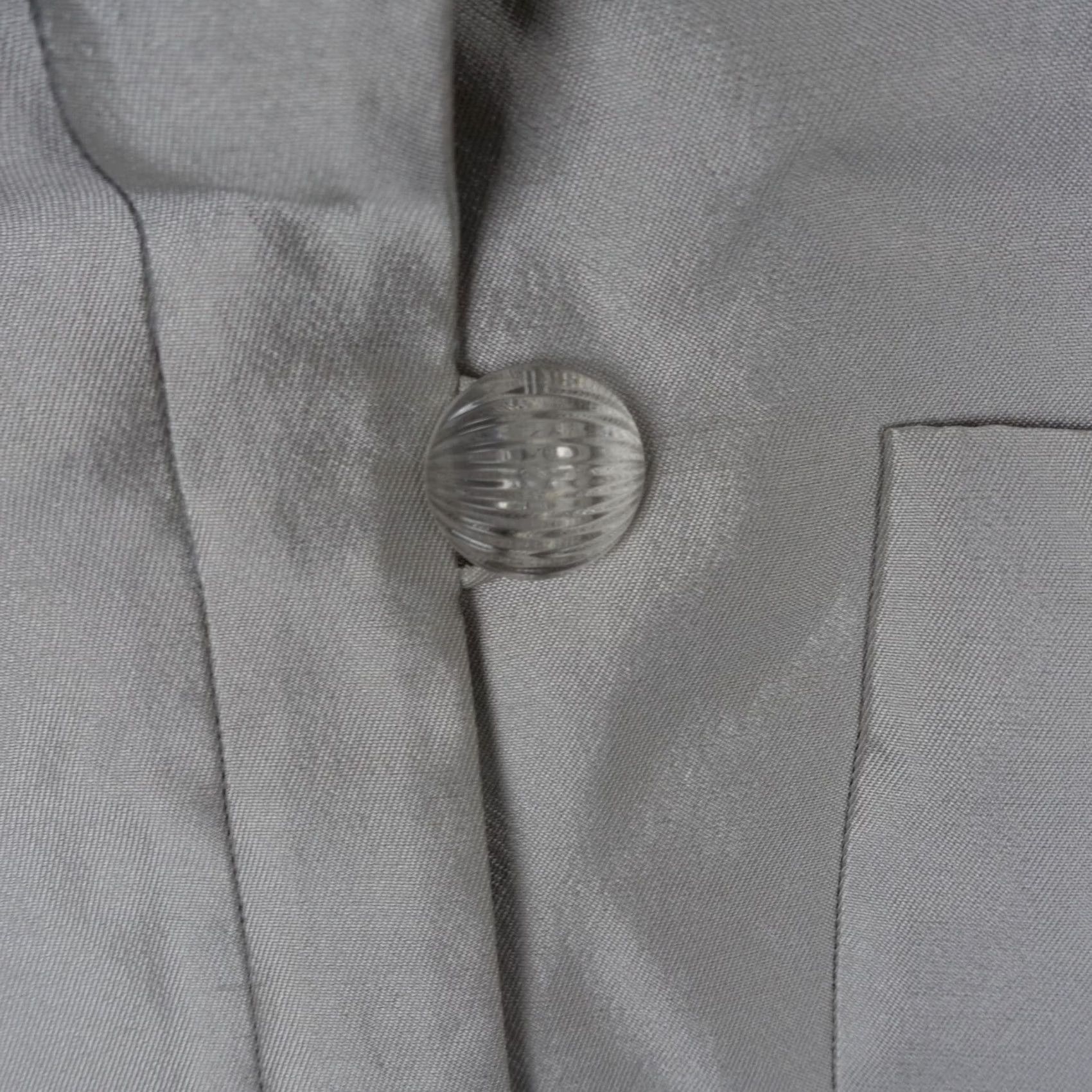 Vintage VINTAGE Lily Samii Blazer Womens 6 Silver Button Coat Blazer Compact Jacket USA Made Casual Workwear Size M / US 6-8 / IT 42-44 - 3 Thumbnail