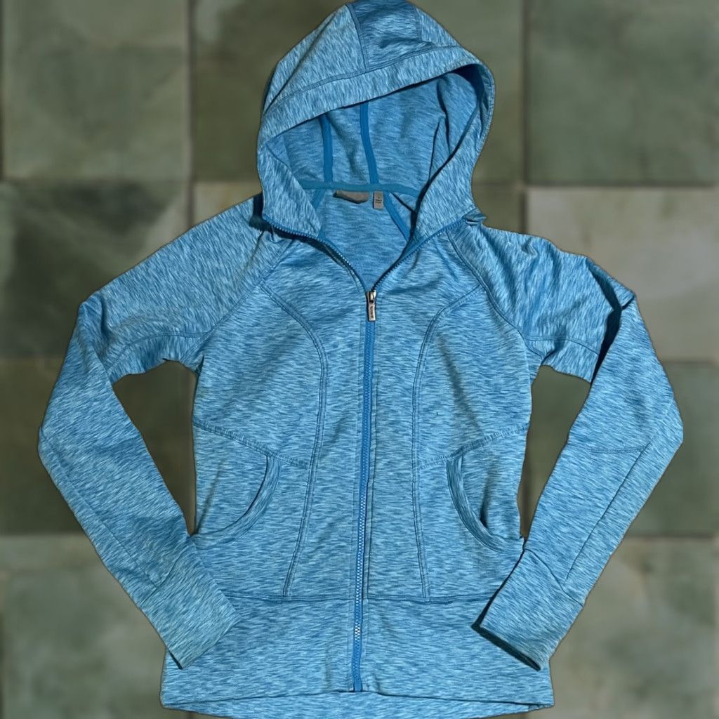 Athleta Athleta Jacket Hoodie Wom﻿en S Light Blue Thumbholes Kangaroo Pouch Sleeve Pocket Full Zip 1/2 Zip Size S / US 4 / IT 40 - 1 Thumbnail