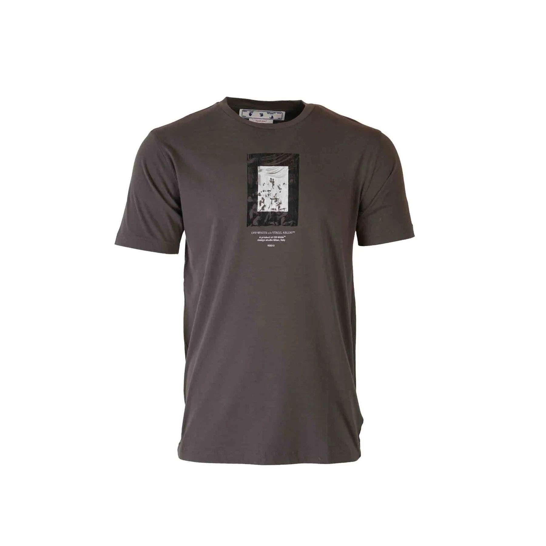 Off-White o1gr1nt1124 Paint Mirror Slim S/S T-Shirt in Steel Grey Size US XXS / EU 40 - 1 Preview