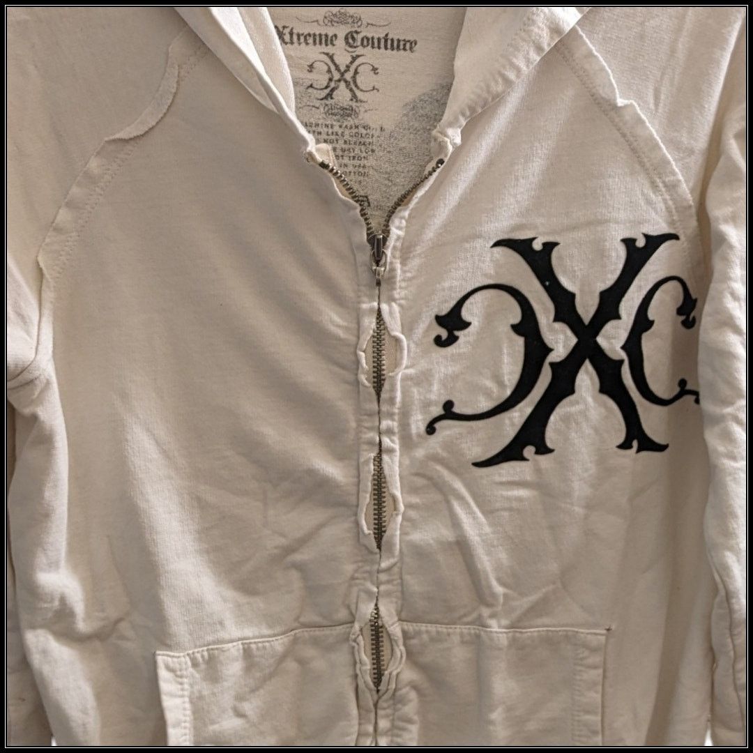 Affliction XTREME COUTURE Zip Up Hoodie Sweatshirt Velvet Print y2k M Size M / US 6-8 / IT 42-44 - 10 Thumbnail