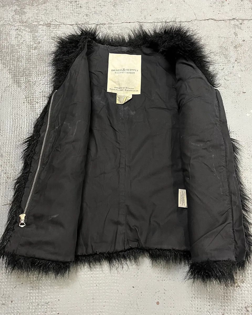 Polo Ralph Lauren 2010s Ralph Lauren Denim & Supply Black Faux Fur Fluffy Vest Size M / US 6-8 / IT 42-44 - 9 Thumbnail