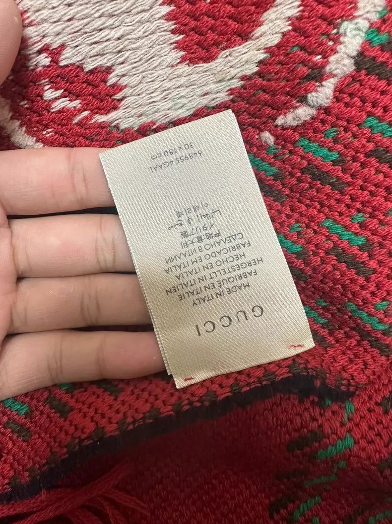 Gucci Gucci Red and green striped scarf Size ONE SIZE - 3 Thumbnail