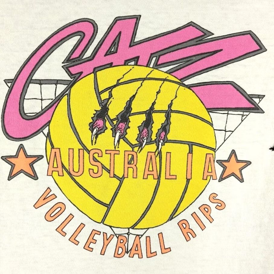 Vintage VINTAGE Catz Volleyball Rips T Shirt Mens Size S White Cotton Blend Crew Neck Short Sleeve 80s Beach Sports Australia Mens Size US S / EU 44-46 / 1 - 5 Thumbnail