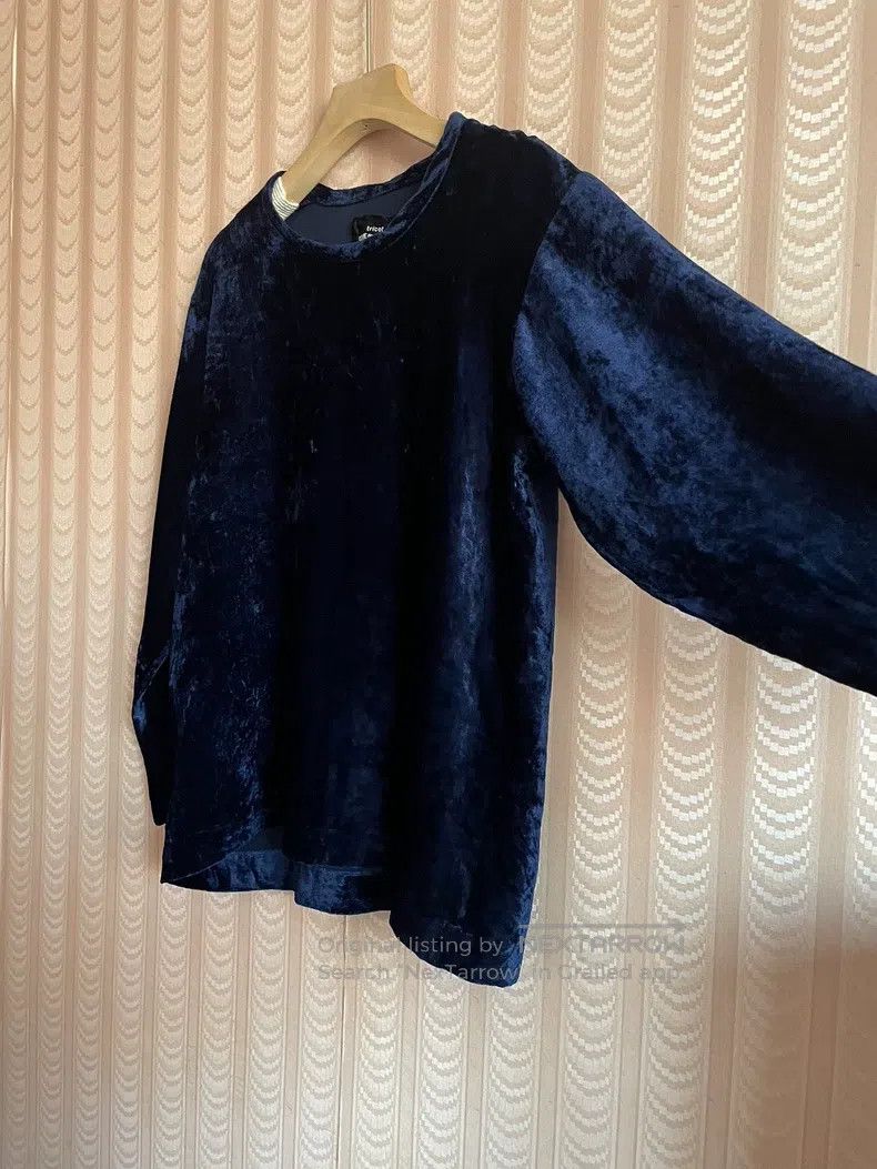 Comme des Garcons Comme Des Garcons Deep Blue Velvet Long Sleeve T-Shirt Size M / US 6-8 / IT 42-44 - 3 Thumbnail