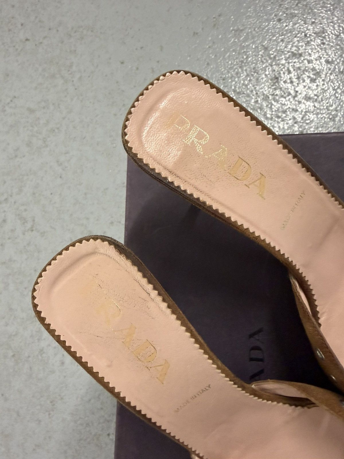 Prada Iconic Prada Eyelets Mule Heels With Box And Dust Bag Size US 8.5 / IT 38.5 - 5 Thumbnail
