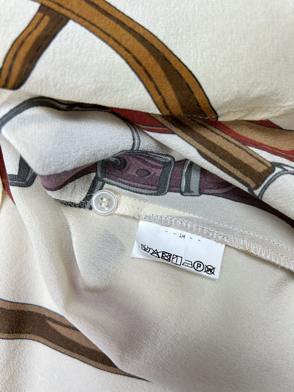 Marella Marella Silk Blouse Scarf Print Equestrian Hermes Style Size L / US 10 / IT 46 - 16 Thumbnail
