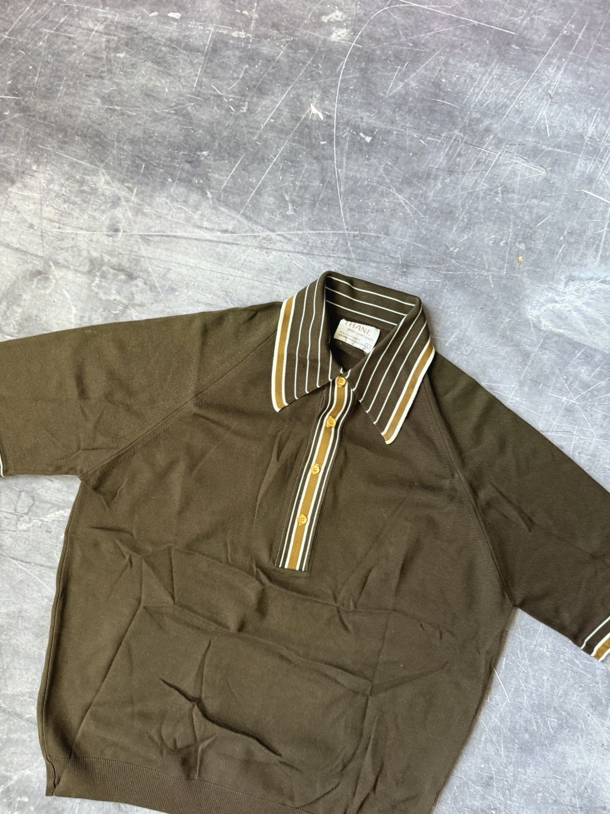 Vintage Vintage 80s Thane Bon Lan Knit Polo Shirt (L) Size US L / EU 52-54 / 3 - 4 Thumbnail