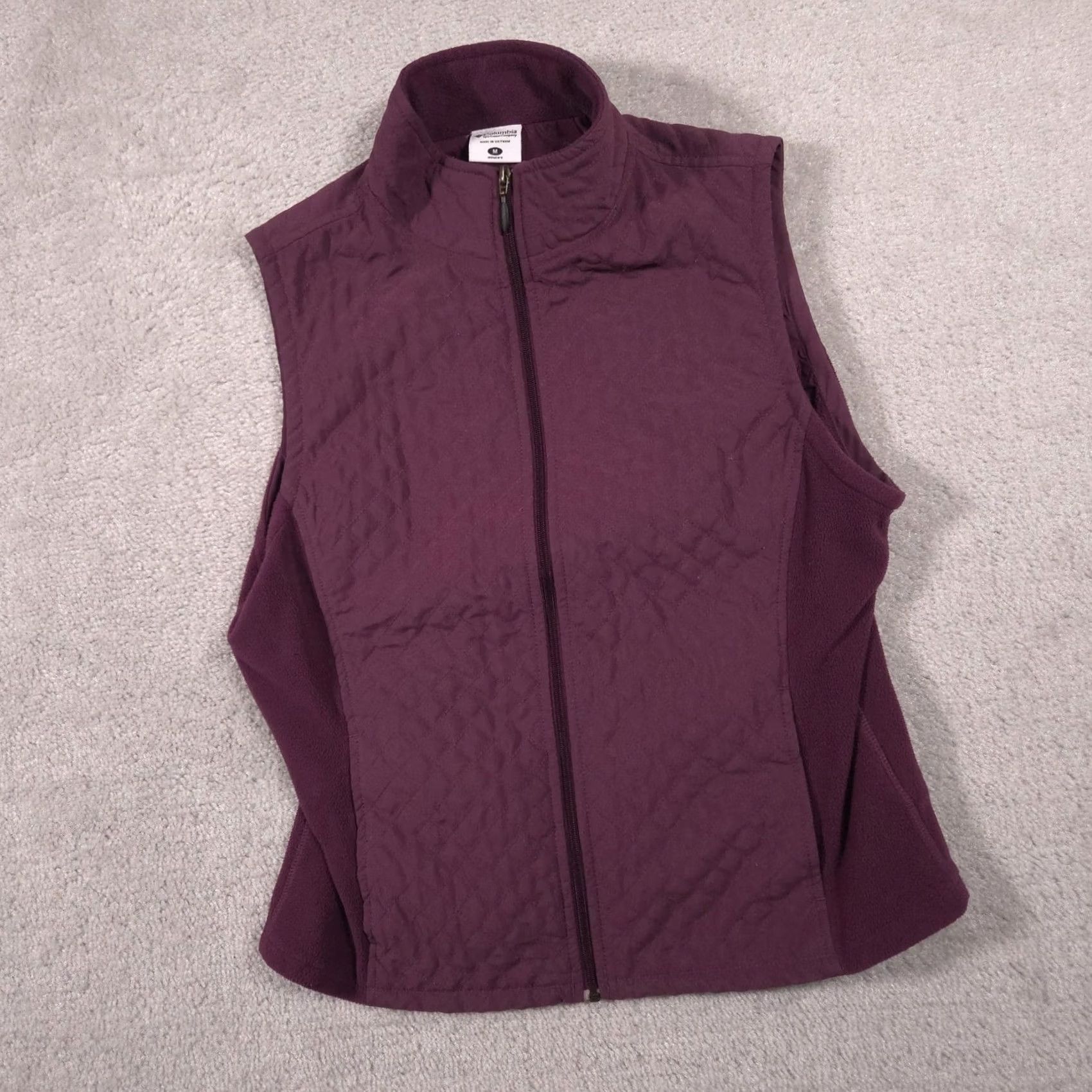 Vintage Columbia Vest Women M Purple Quilted Fleece Full Zip Pockets Insulated Size M / US 6-8 / IT 42-44 - 2 Thumbnail