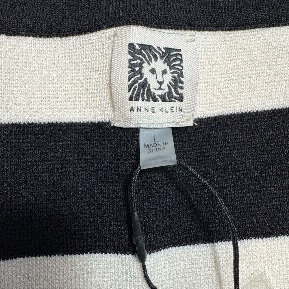 Anne Klein New Anne Klein Black White Striped Cardigan Size L Size L / US 10 / IT 46 - 6 Thumbnail