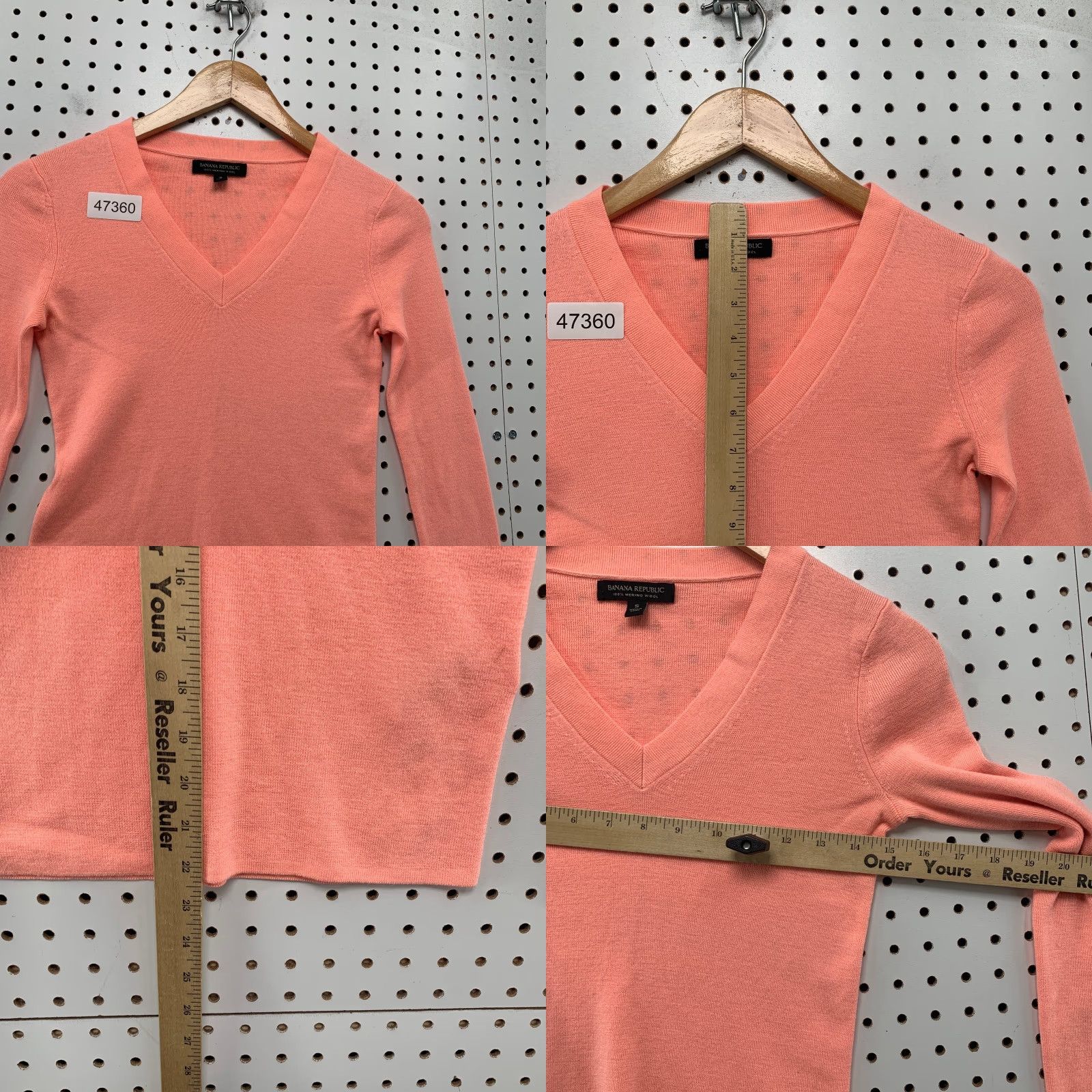 Banana Republic Banana Republic 100% Merino Wool Sweater Womens Small Pink V Neck Lightweight Pullover Sweater Size S / US 4 / IT 40 - 8 Thumbnail
