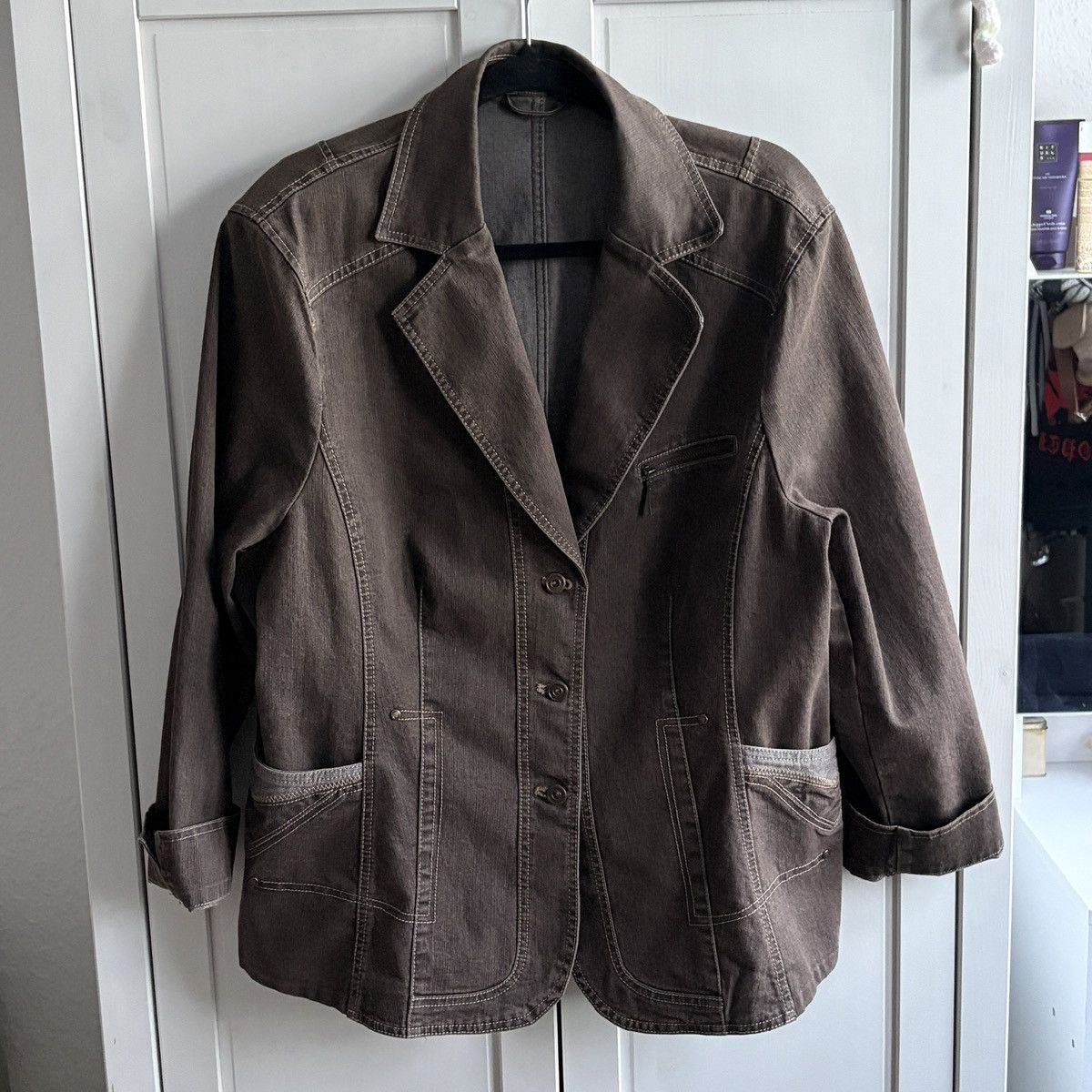 Vintage Vintage oversized denim jacket Size L / US 10 / IT 46 - 3 Thumbnail