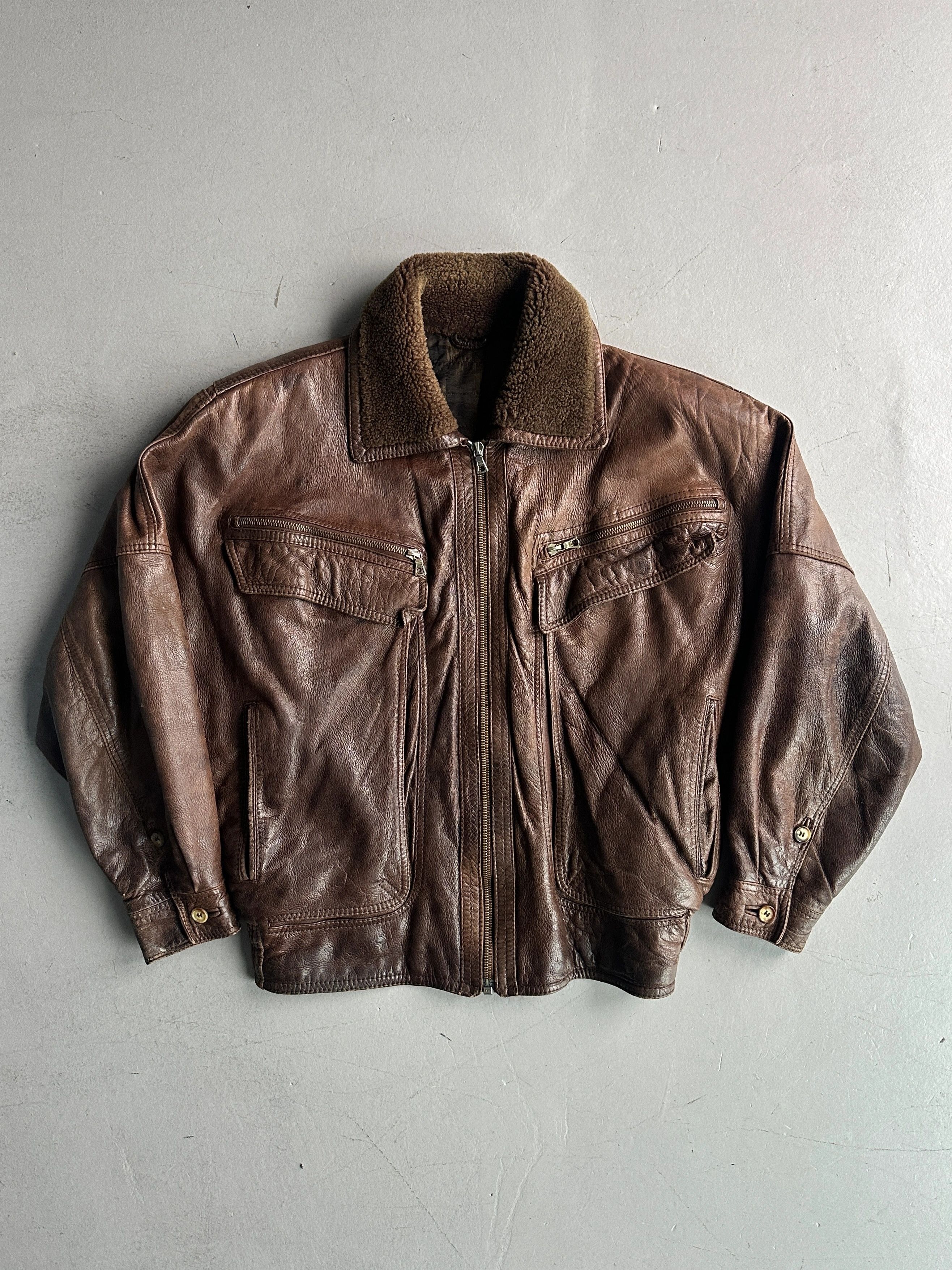 Versace VERSACE 1980s AVIATOR BOMBER JACKET WITH SHEARLING COLLAR Size US L / EU 52-54 / 3 - 3 Thumbnail