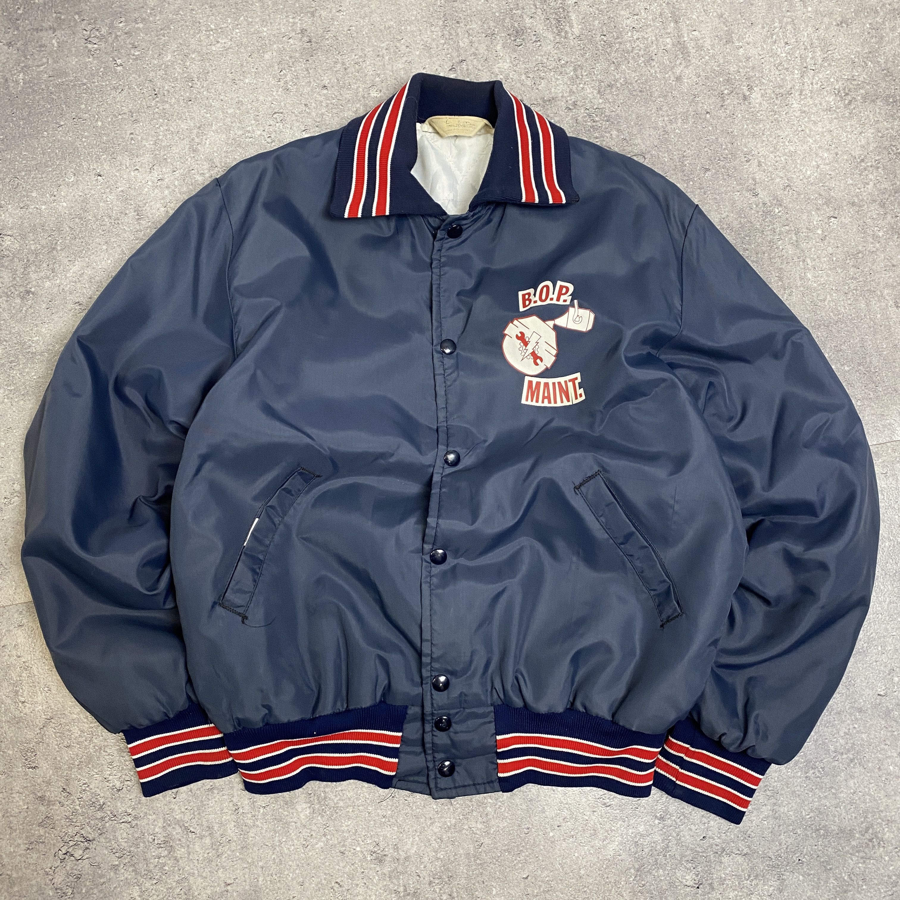 Vintage B.O.P. Maint. navy boxy vintage varsity jacket - L Size US L / EU 52-54 / 3 - 1 Thumbnail