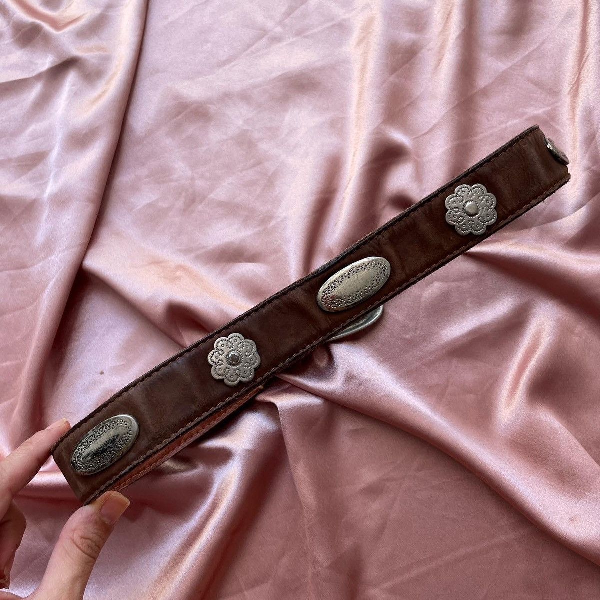Vintage Vintage leather belt Size ONE SIZE - 3 Thumbnail