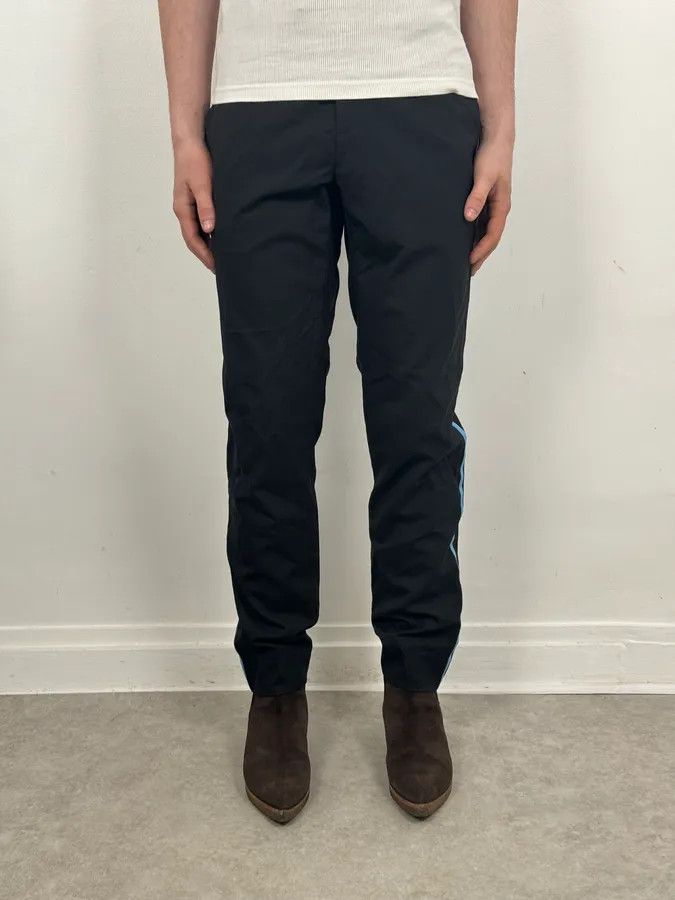 Raf Simons Raf Simons Black Wool Tailored Pants with Blue Line Size US 30 / EU 46 - 2 Thumbnail
