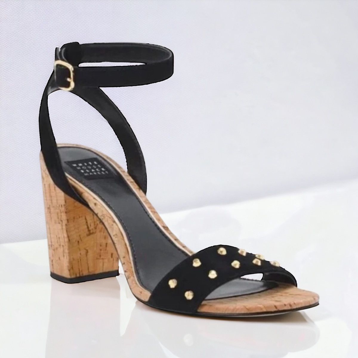 White House Black Market White House Black Market cork heel studded sandals Size US 8.5 / IT 38.5 - 1 Thumbnail